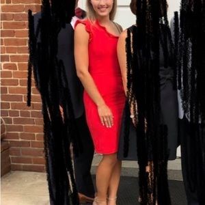 Black Halo One Shoulder Dress